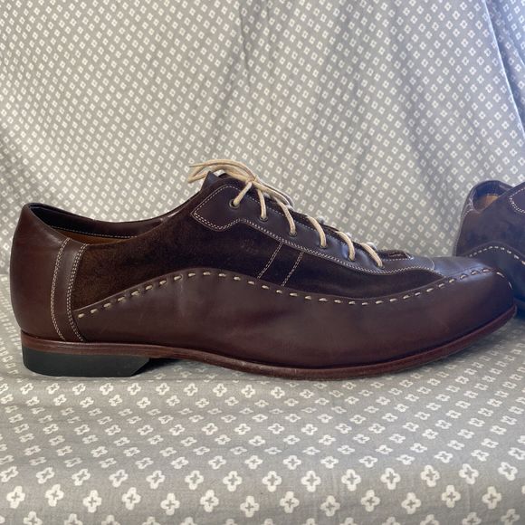 Elegant Brown Leather Men's Derbys - Picture 4 of 13